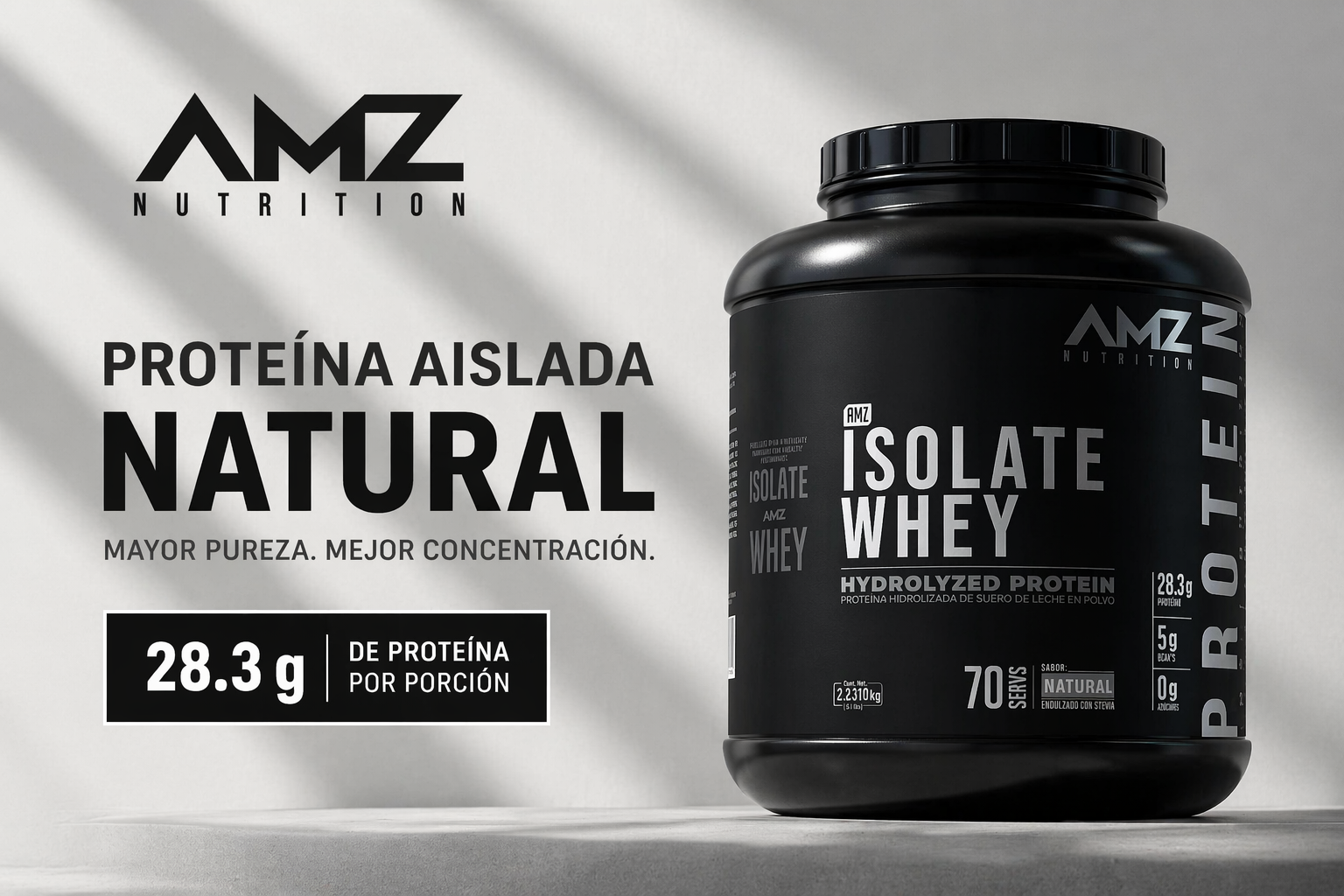 Proteína natural sin sabor: más pureza, más control y 28.3 g por porción