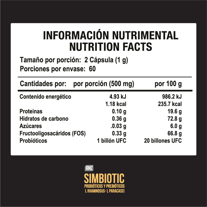 Simbiotic Probióticos + Prebióticos · 60 Cápsulas
