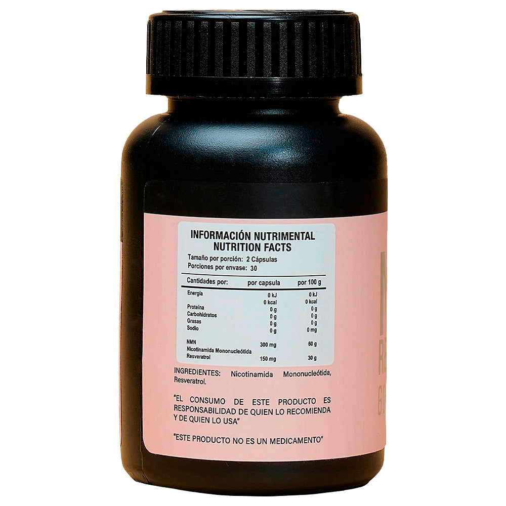 NMN + Resveratriol 500 mg · 60 Cápsulas
